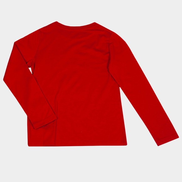 Polo Bear By Ralph Lauren Girls Red Christmas Bear Long Sleeve T-Shirt main image