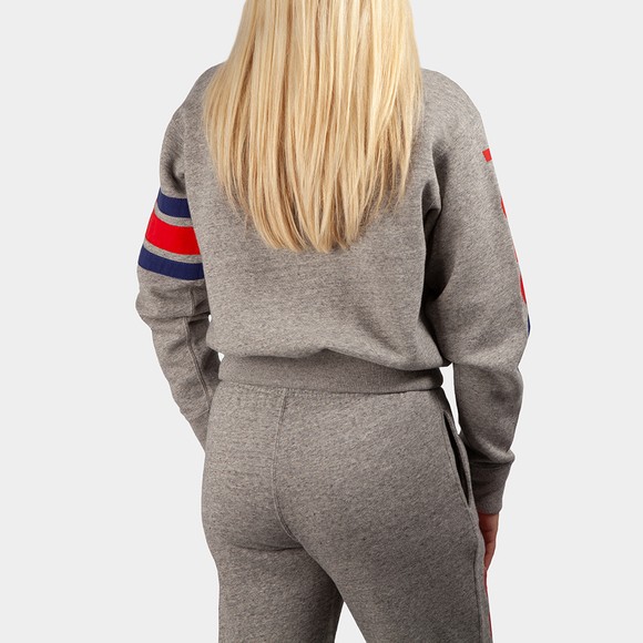 Polo Ralph Lauren Womens Grey Half Zip Stripe Sleeve Sweat main image