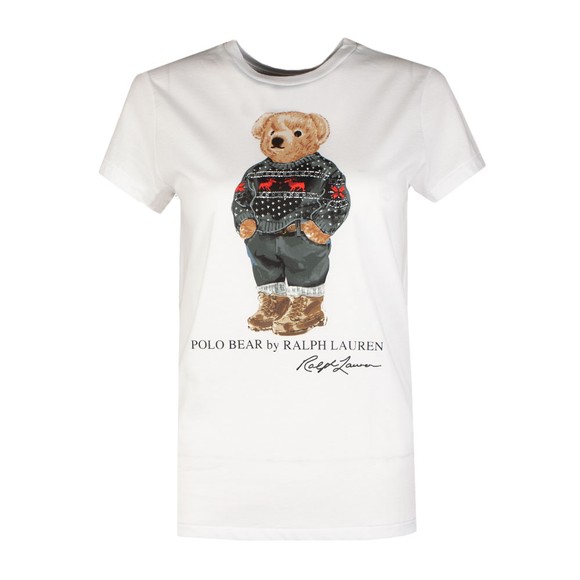 Polo Bear By Ralph Lauren Womens White Ski Bear T Shirt main image