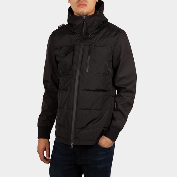 Ma.Strum Mens Black Softshell Down Quilt Hooded Jacket #2