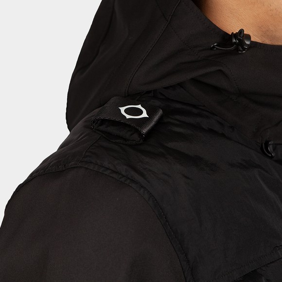 Ma.Strum Mens Black Softshell Down Quilt Hooded Jacket #3