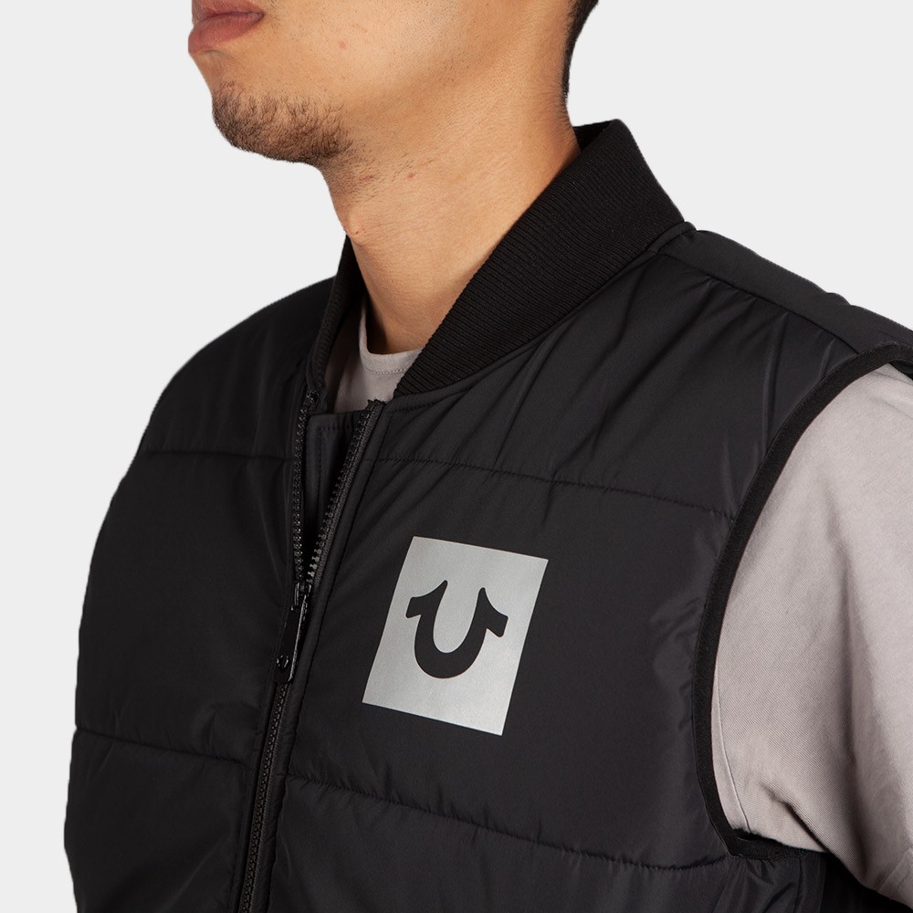 True Religion Horseshoe Logo Puffer Gilet Oxygen Clothing