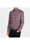 Gant Mens Red Oxford Indigo Check Shirt