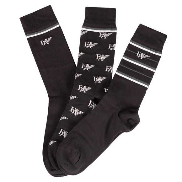 Emporio Armani Mens Black 3 Pack Box Set Sock main image