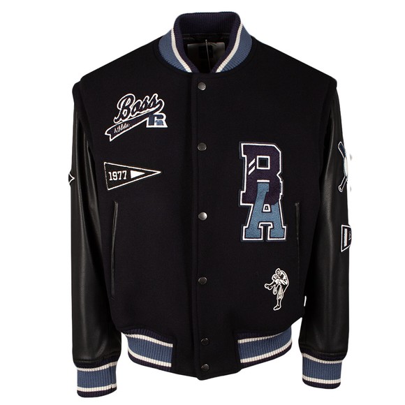 BOSS Mens Blue x RUSSELL Carsity Bomber #1