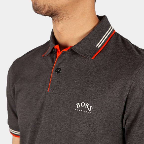 BOSS Mens Grey Athleisure Paul Curved Polo #3