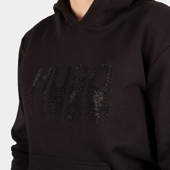 HUGO Womens Black Dasara Diamante Hoody main image