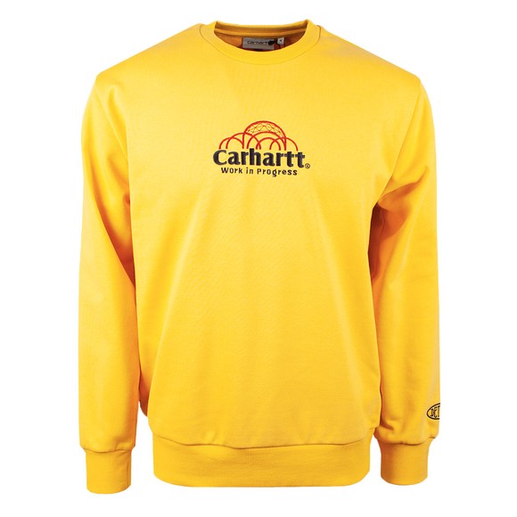 Carhartt WIP Mens Yellow Geo Script Sweatshirt #1