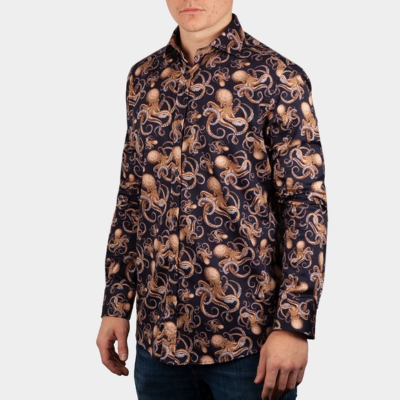 Guide London Mens Blue Octopus Shirt main image