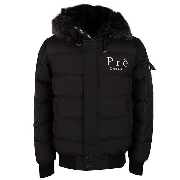 Pre London Mens Black Kylo Fur Bomber Parka main image