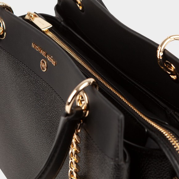 Michael Kors Womens Black Susan Pebbled Leather Satchel #3