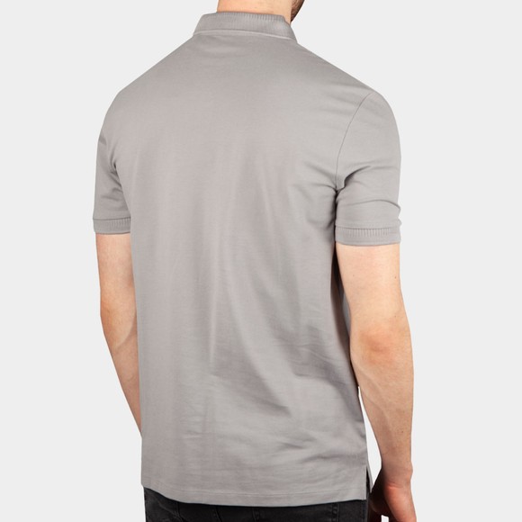 HUGO Mens Grey Dereso212 Square Badge Polo Shirt #4