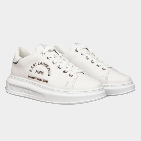 Karl Lagerfeld Womens White Kapri Metal Maison Karl Trainer #2