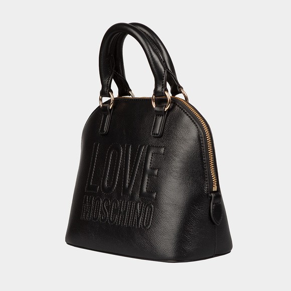 Love Moschino Womens Black Embossed Logo Top Handle Bag #2