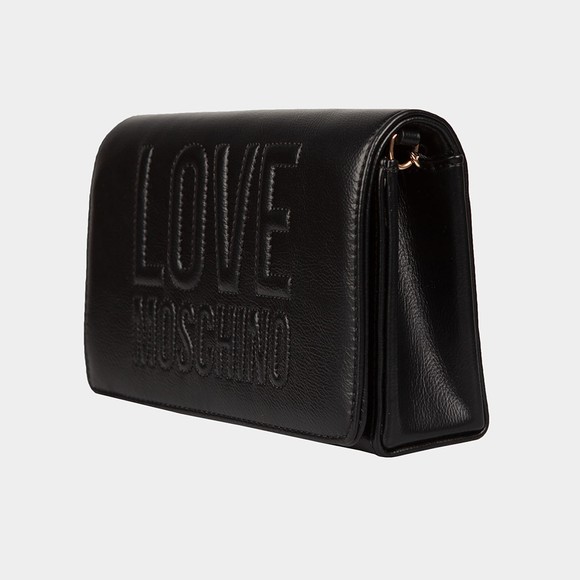 Love Moschino Womens Black Embossed Logo Clutch main image