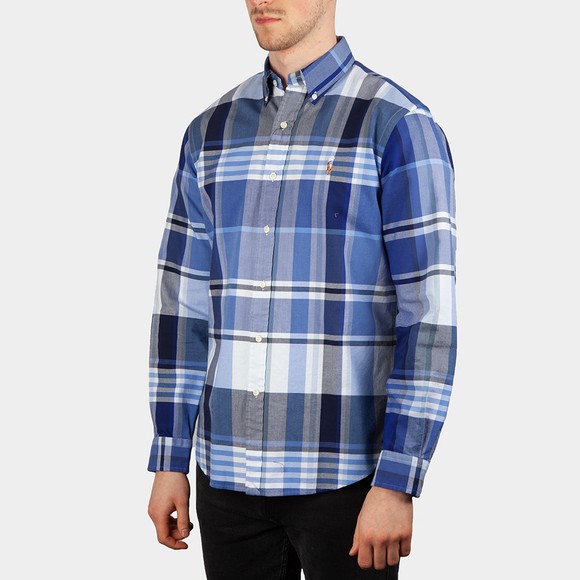 Polo Ralph Lauren Mens Blue Custom Fit Large Check Shirt #2