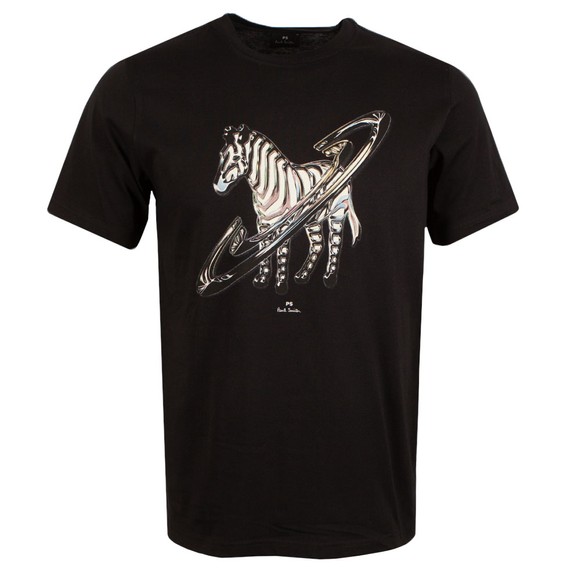 PS Paul Smith Mens Black Zebra Rings T-Shirt #1