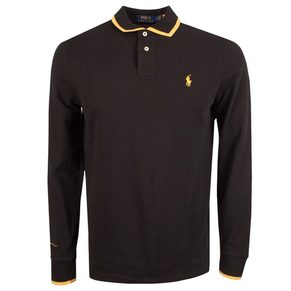 Polo Ralph Lauren Mens Black Lunar New Year Tipped Long Sleeve Polo Shirt #1