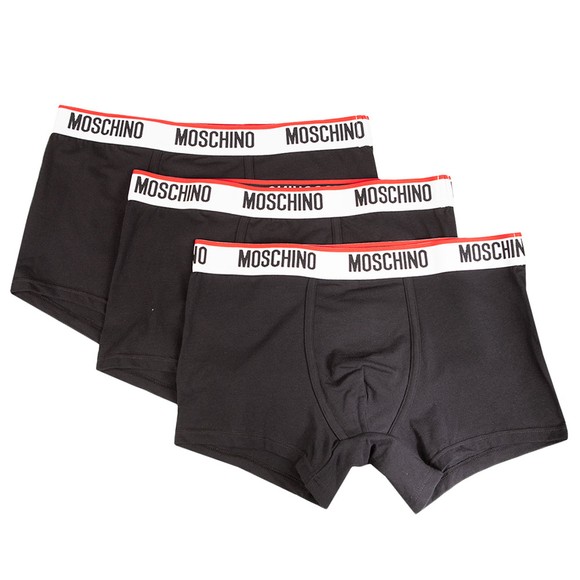 Moschino Mens Black Cotton Stretch 3 Pack Boxer