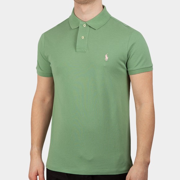 Polo Ralph Lauren Mens Green Custom Slim Fit Short Sleeve Polo Shirt #2