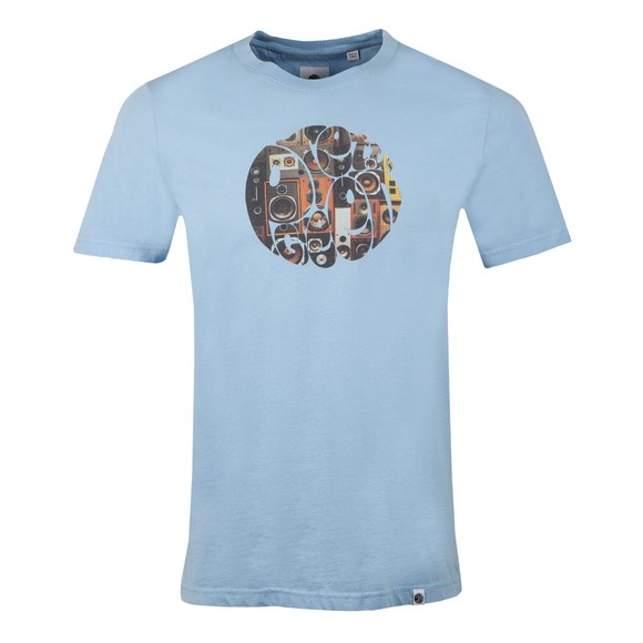 Pretty Green Mens Blue Speaker Wall Logo T-Shirt main image