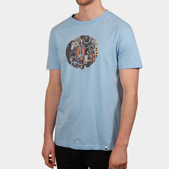 Pretty Green Mens Blue Speaker Wall Logo T-Shirt main image