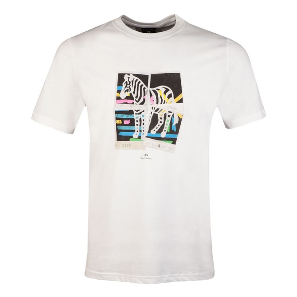 PS Paul Smith Mens White Zebra Photo T-Shirt main image