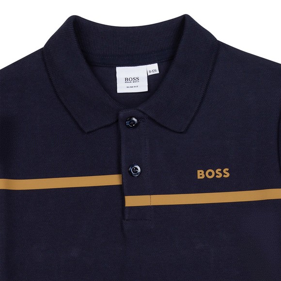 BOSS Boys Blue Centre Logo T Shirt main image