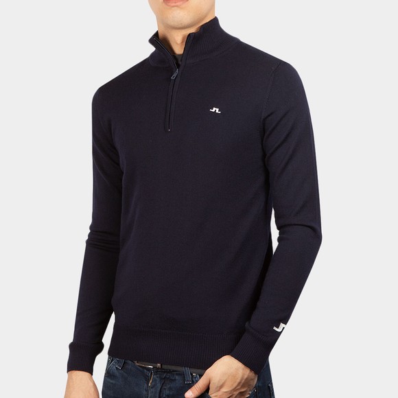 J.Lindeberg Mens Blue Kian Zipped Golf Jumper #2