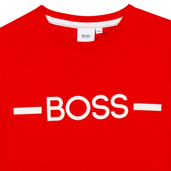 BOSS Boys Red Centre Logo T Shirt main image