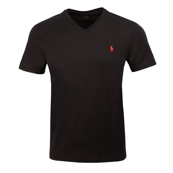 Polo Ralph Lauren Mens Black Custom Slim Fit V Neck T Shirt #1
