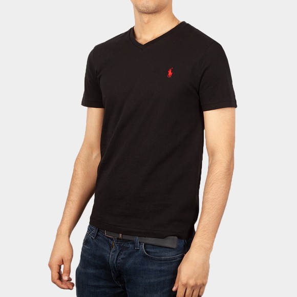 Polo Ralph Lauren Mens Black Custom Slim Fit V Neck T Shirt #2