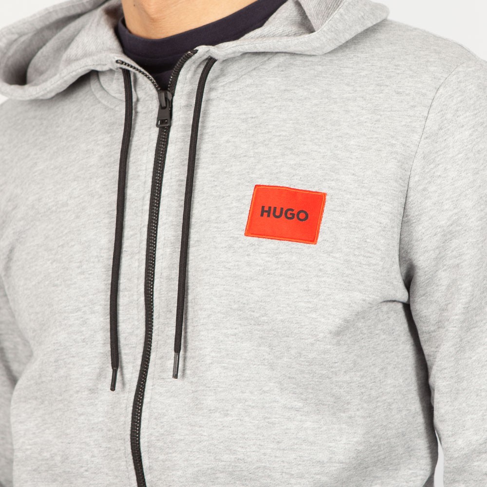 HUGO Daple212 Maglia Tuta Uomo - Felpa Con Cappuccio E Zip In Jersey, Logo Quadrato, Comfort Moderno