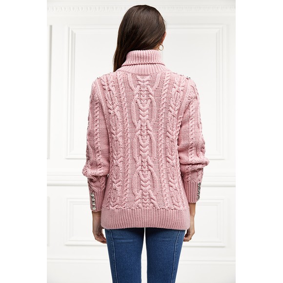 Holland Cooper Womens Pink Highbury Cable Jumper #3