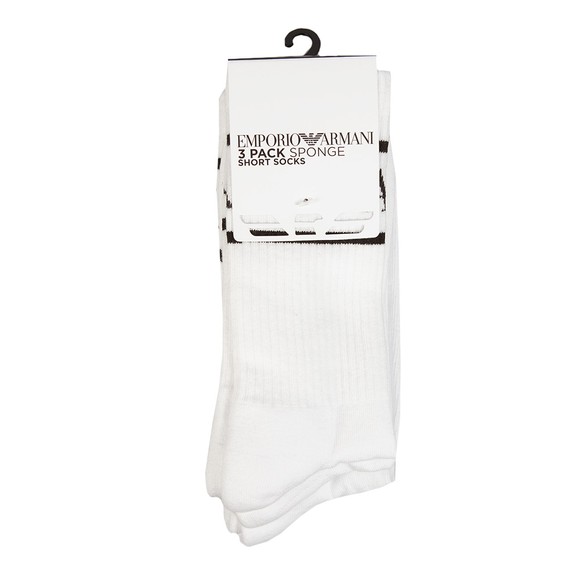 Emporio Armani Mens White Calza Tennis Spugna 3 Pack Sock main image