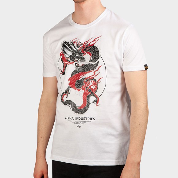 Alpha Industries Mens White Heritage Dragon T Shirt main image