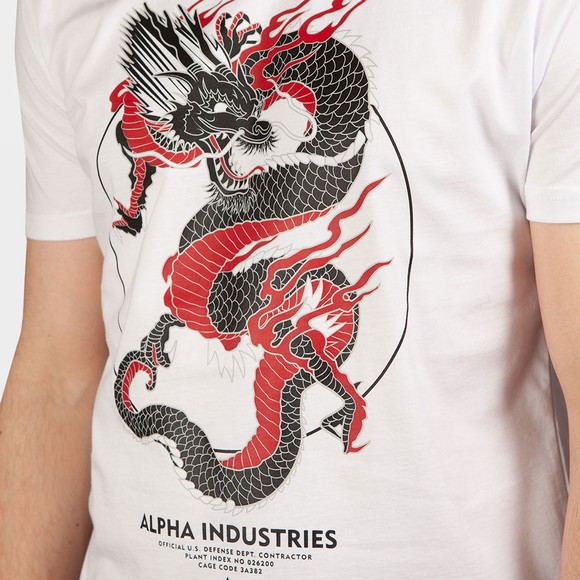 Alpha Industries Mens White Heritage Dragon T Shirt main image