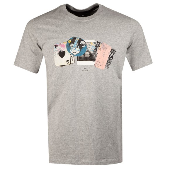 PS Paul Smith Mens Grey Heart T-Shirt #1