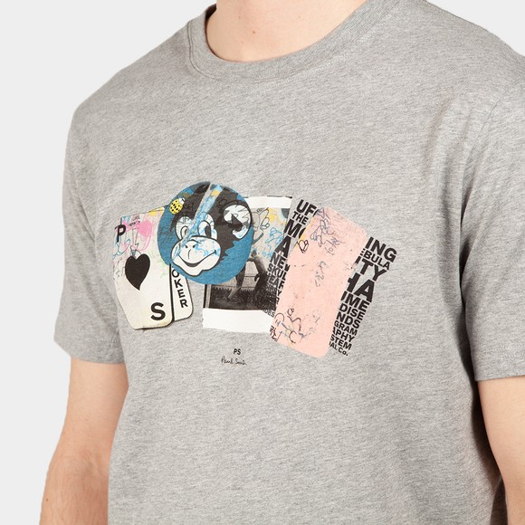 PS Paul Smith Mens Grey Heart T-Shirt #3