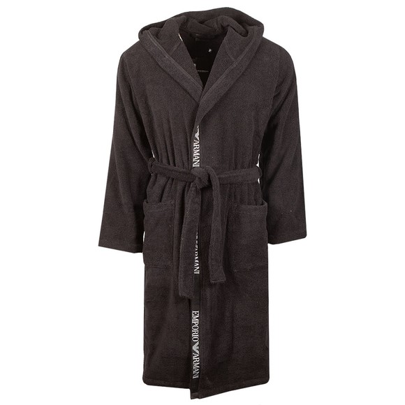 Emporio Armani Mens Black Woven Dressing Gown main image