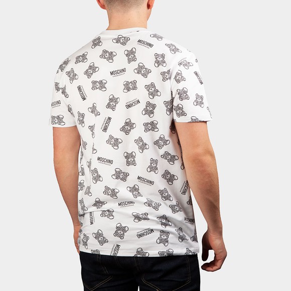 Moschino Mens White Allover Zebra Bear T Shirt #4