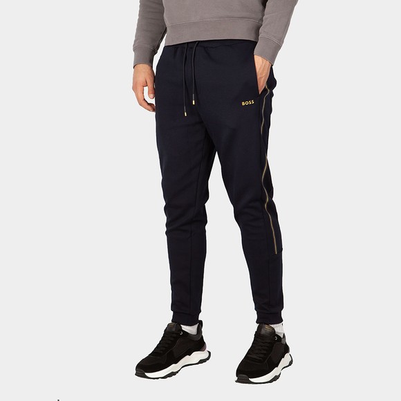 BOSS Mens Blue Athleisure Hadiko 1 Gold Logo Jogger #2