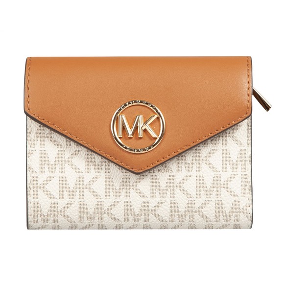 Michael Kors Womens White Carmen Tri Fold Purse #1