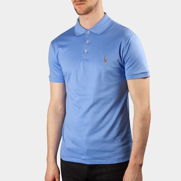Polo Ralph Lauren Mens Blue Slim Fit Pima Polo Shirt #2