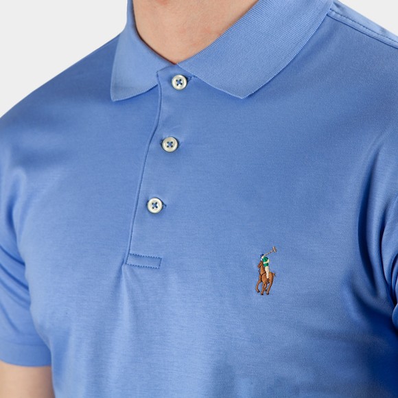 Polo Ralph Lauren Mens Blue Slim Fit Pima Polo Shirt #3