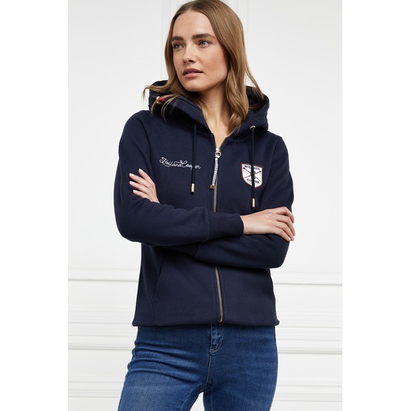 Holland Cooper Womens Blue IX Applique Zip Hoody #2