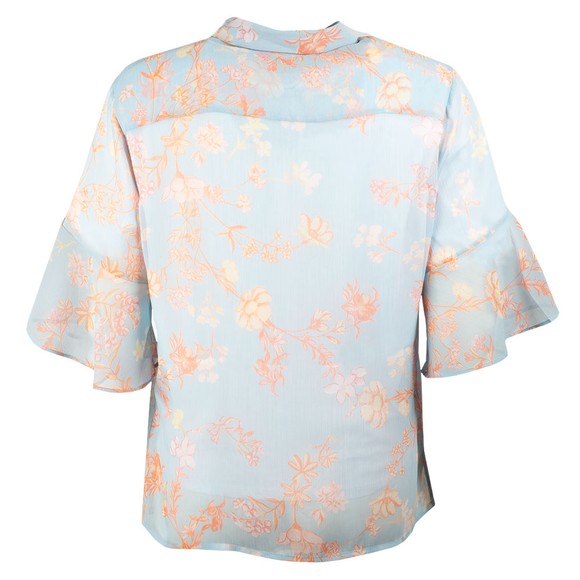 French Connection Womens Blue Diana Crinkle Pintuck Shirt #2