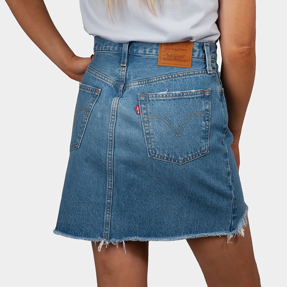 Ripley - FALDA MINI ALGODÓN MUJER LEVI'S AZUL HR DECON ICONIC SKIRT