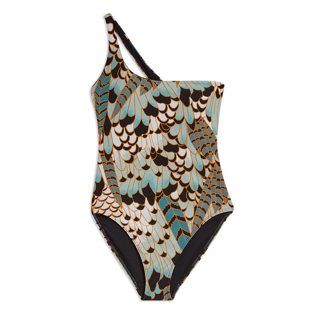 Ammada One Shoulder Open Back Swimsuit