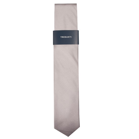 Tresanti Mens Grey Classic Ribbed Tie main image